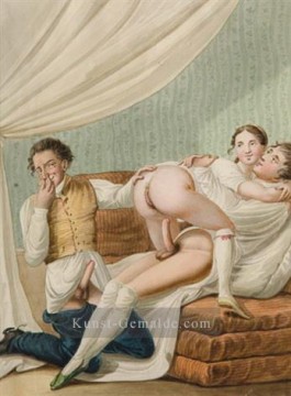 Nacktheit Werke - Der Geruchssinn Blind mans Buff Georg Emanuel Opiz Karikatur Sexuell